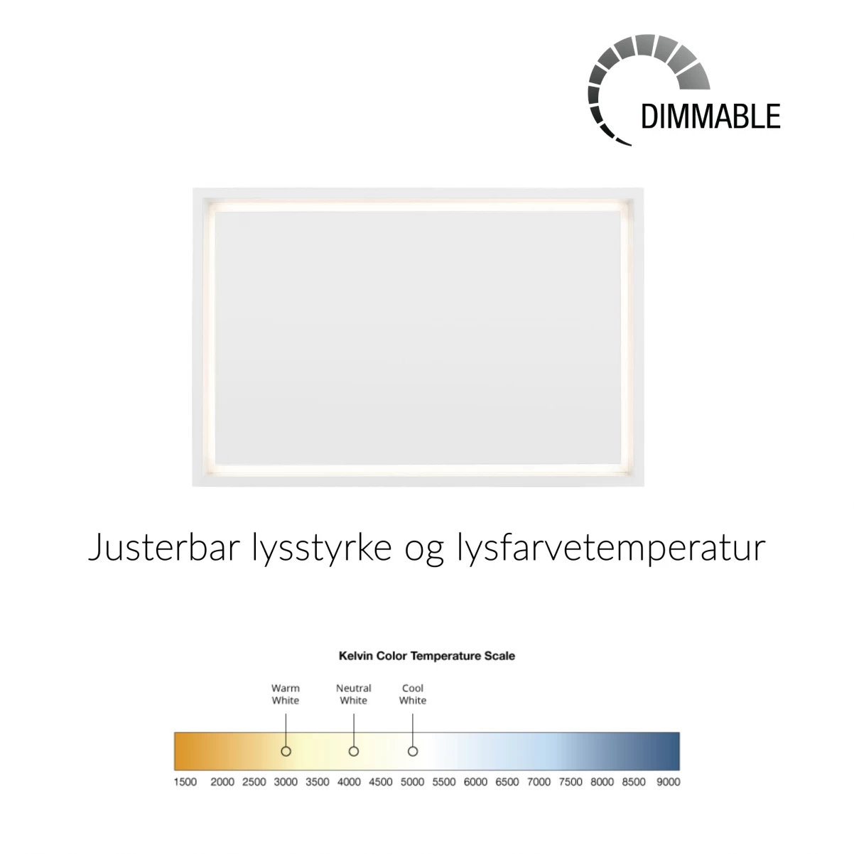 Loftemhætte hvid + hvid hærdet glas+  omkring LED-belysning | DREAM | Design line