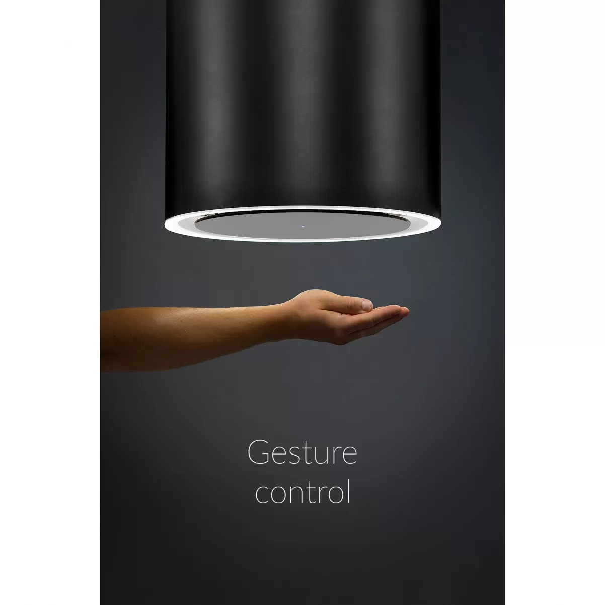 Frithængende cylinder emhætte sort 40cm| MONARC|Premium line