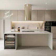 Frithængende cylinder emhætte guld steel/messing 40cm| MONARC|Premium line