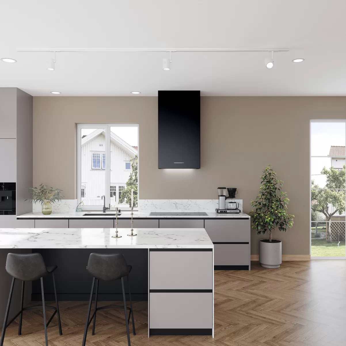 Væghængte emhætte sort 60cm|SEMPRE LYX|Premium line