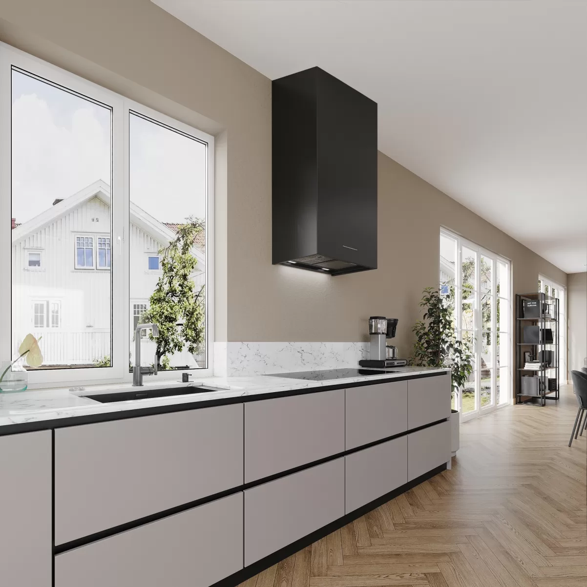 Væghængte emhætte sort 60cm|SEMPRE LYX|Premium line