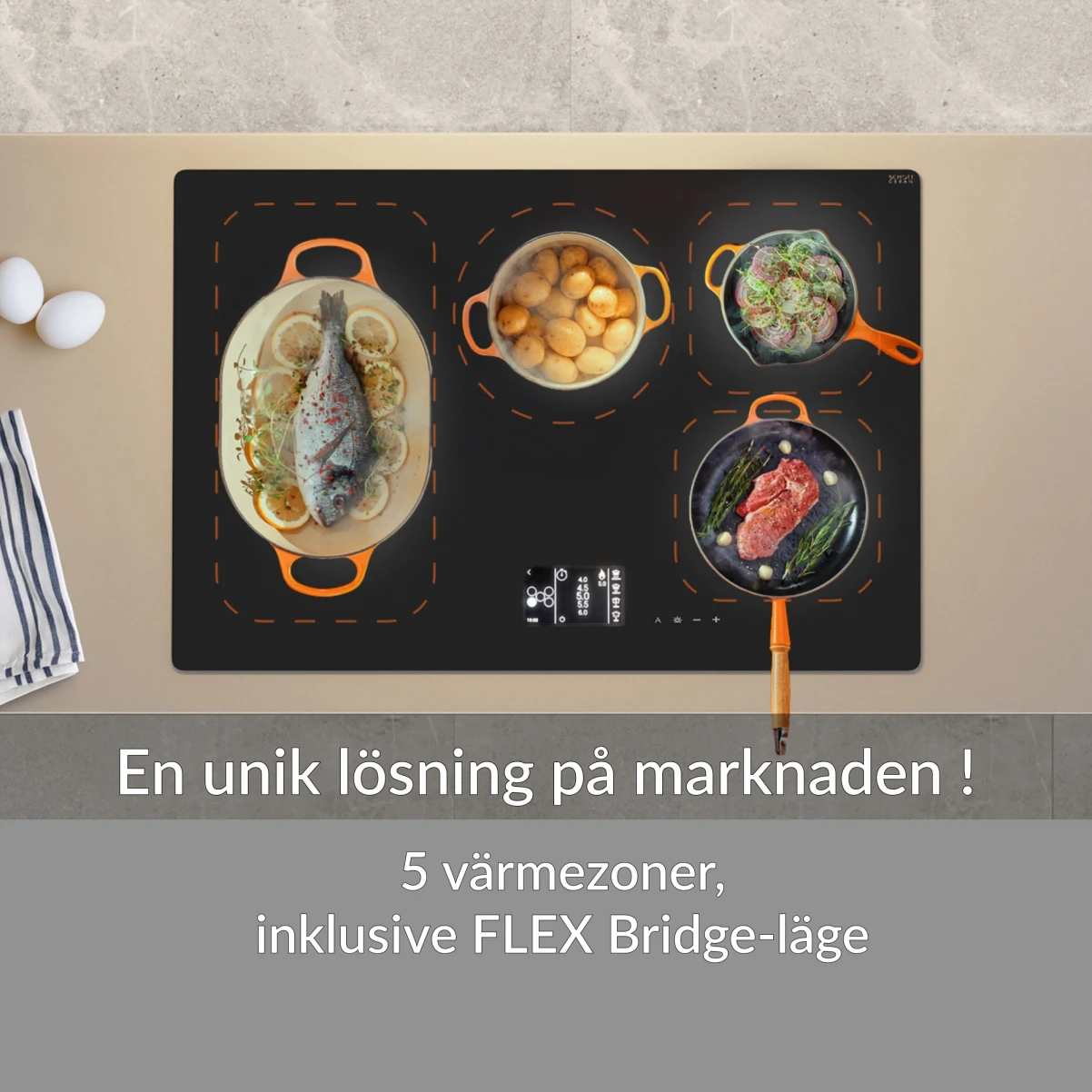 Induktionskogeplade 80cm|SMART COOK PRO |Premium line