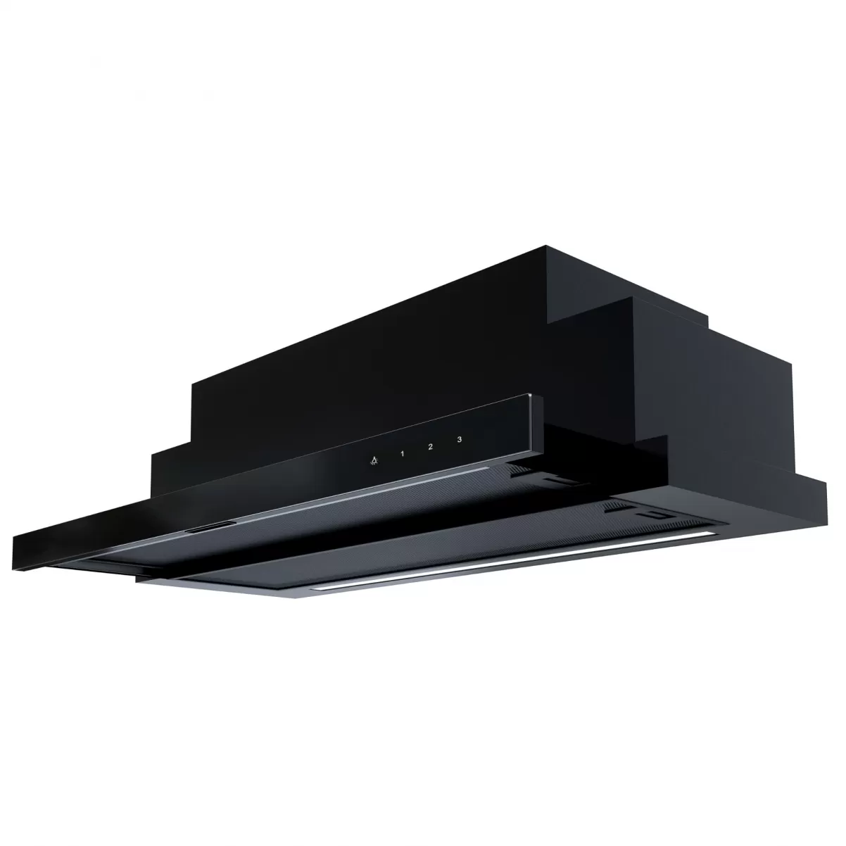 Udtræksemhætte sort mat + sort glas 60 cm |Helix