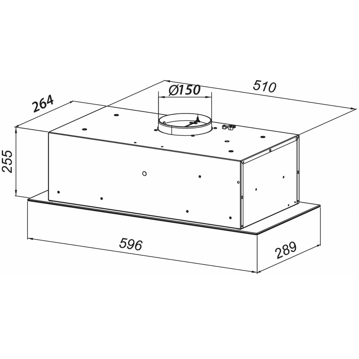 Indsatsemhætte rustfrit stål 60cm|| ENZO