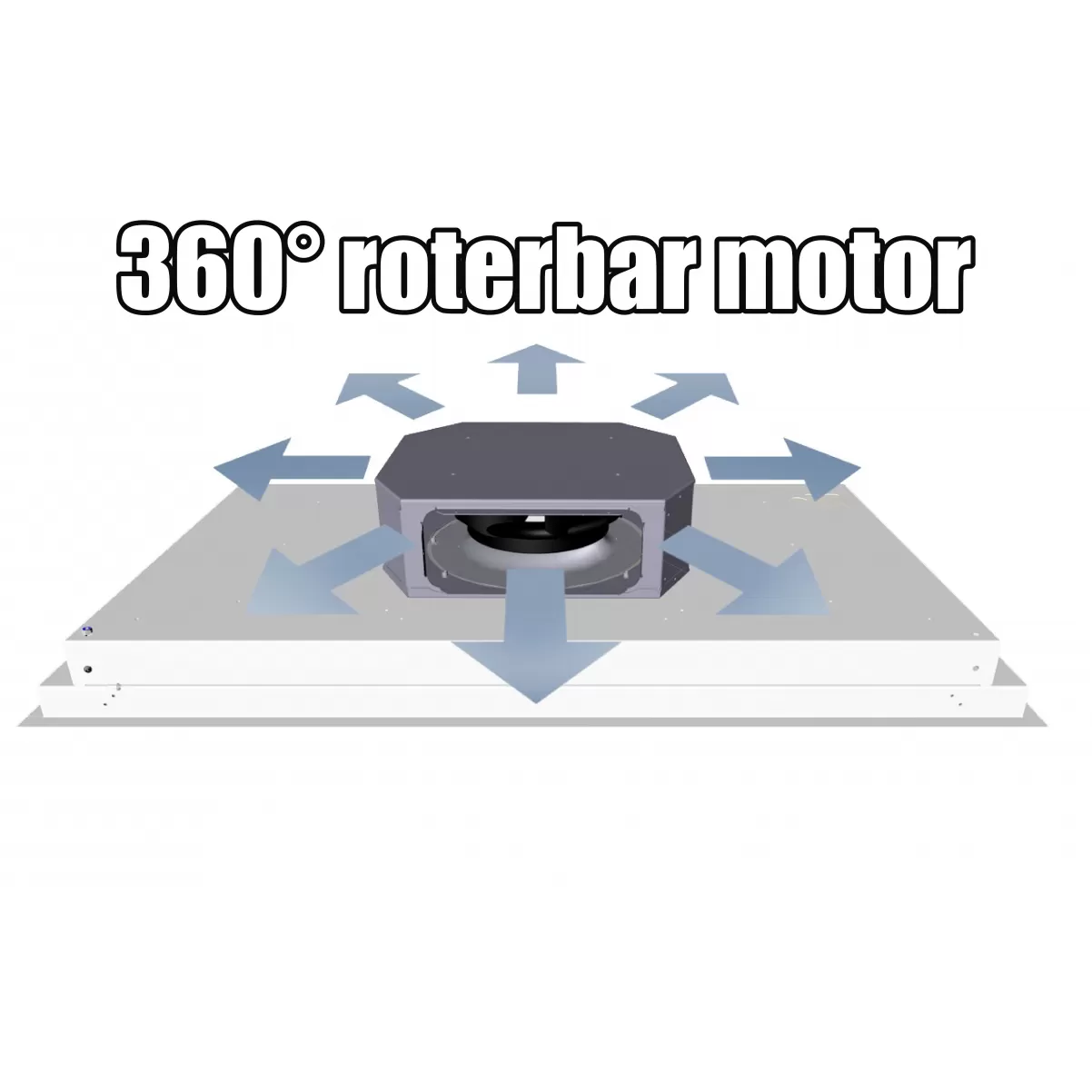 Loftemhætte sort + omkring LED-belysning | PURE| Premium line