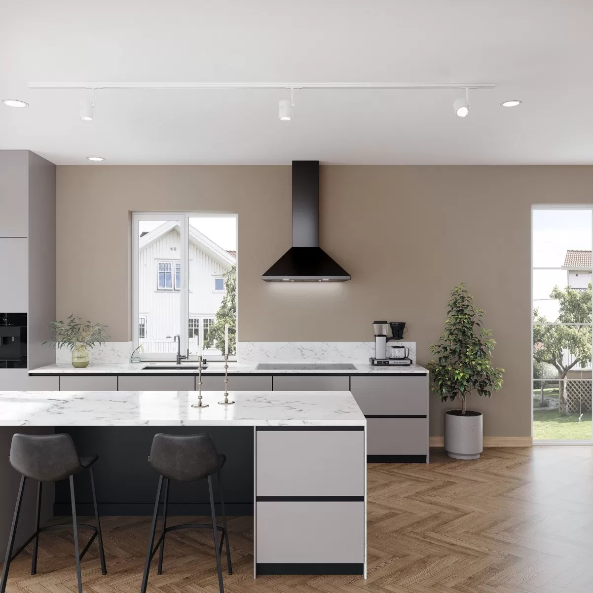 Væghængte emhætte sort  60cm|MARSHALL|Design line