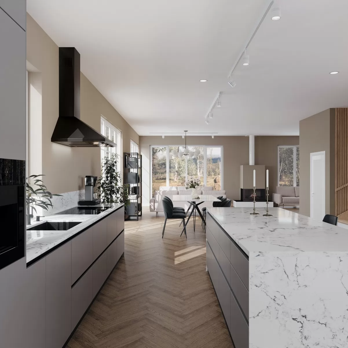 Væghængte emhætte sort  60cm|MARSHALL|Design line