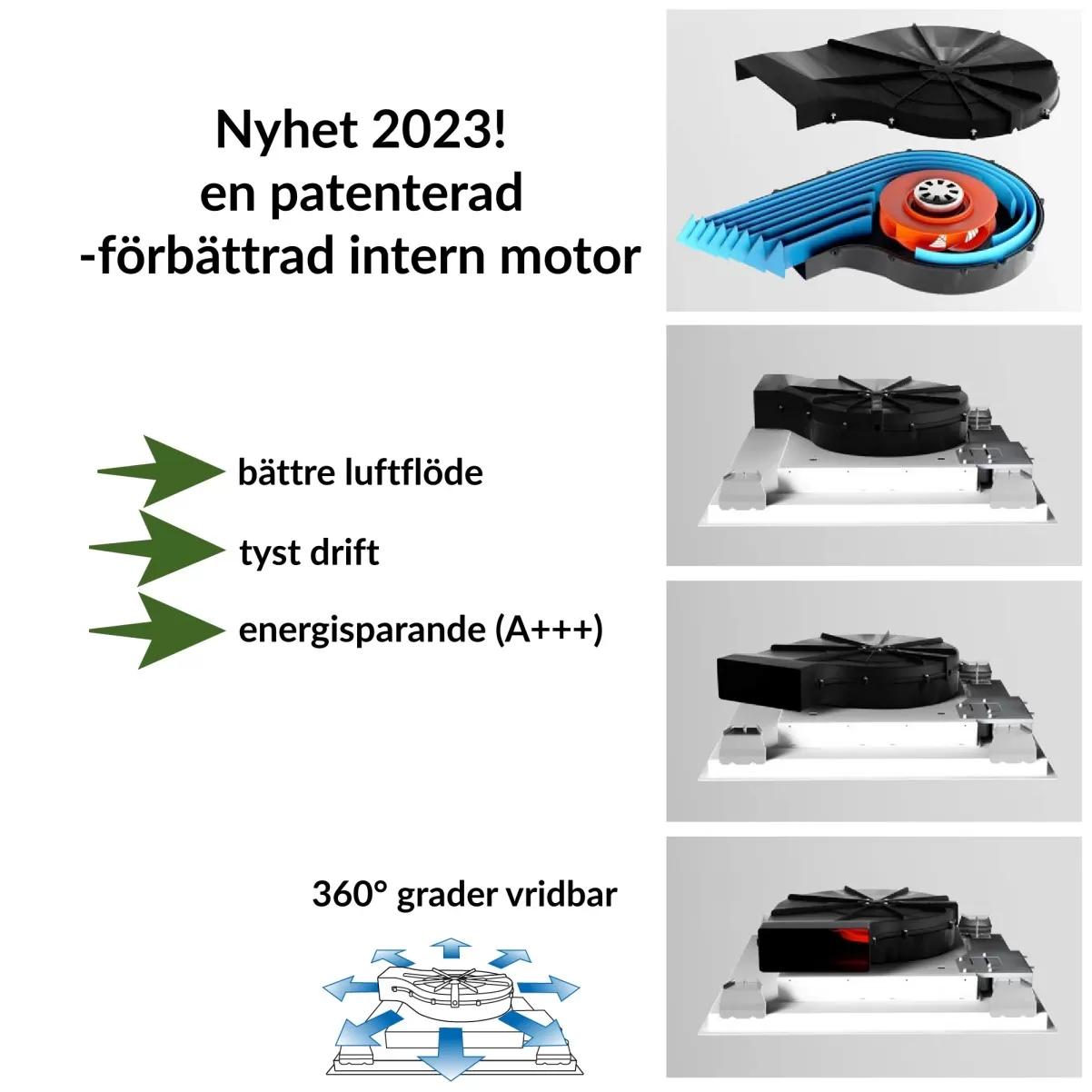 Loftemhætte hvid + omkring LED-belysning | PURE| Premium line