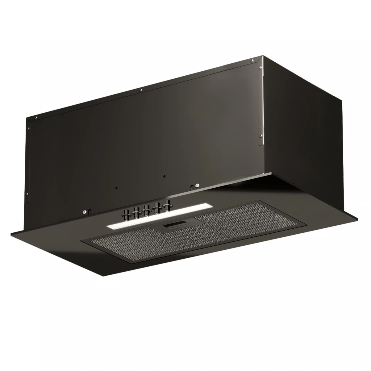 Indsatsemhætte hærdet sort glas 60cm|| TOVRE lyx