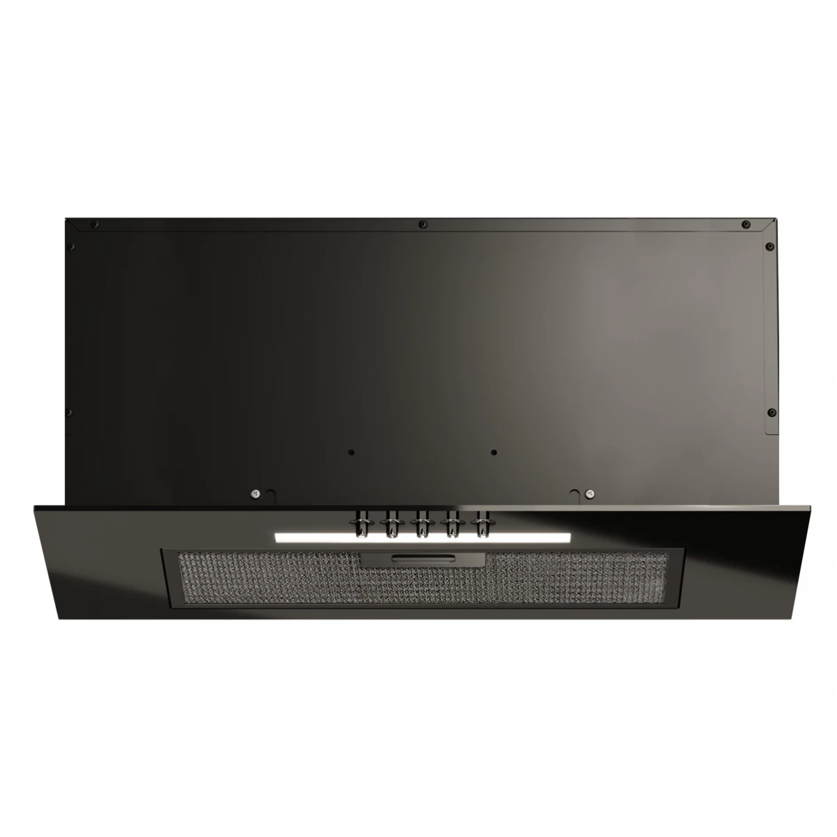 Indsatsemhætte hærdet sort glas 60cm|| TOVRE lyx