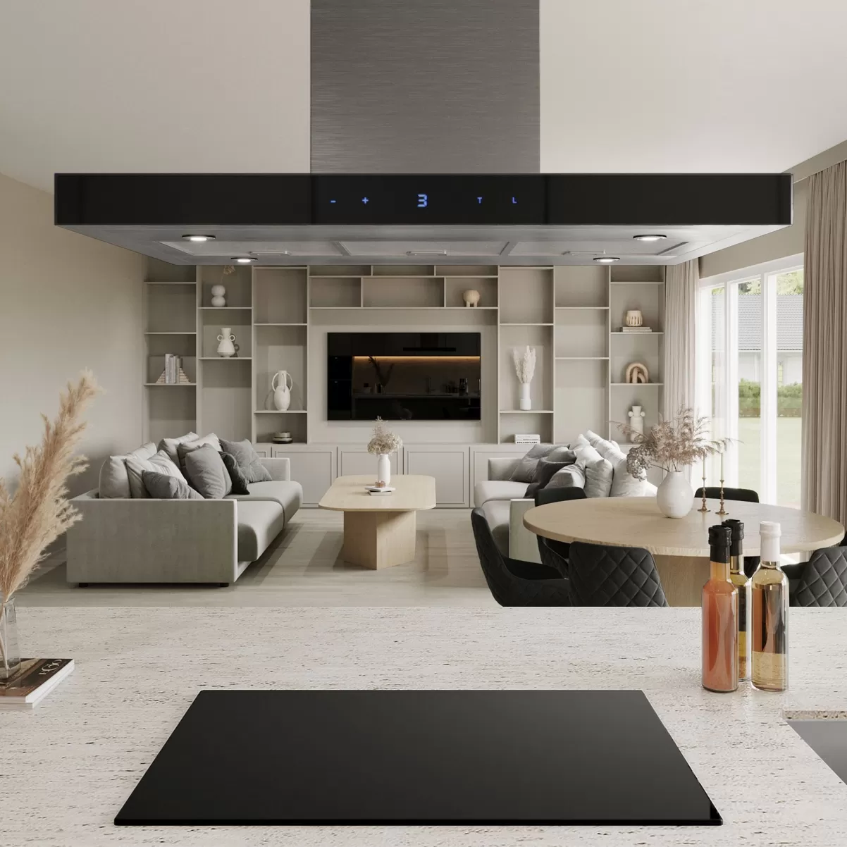 Frithængende emhætte rustfrit stål 90cm| VERDE|Premium line